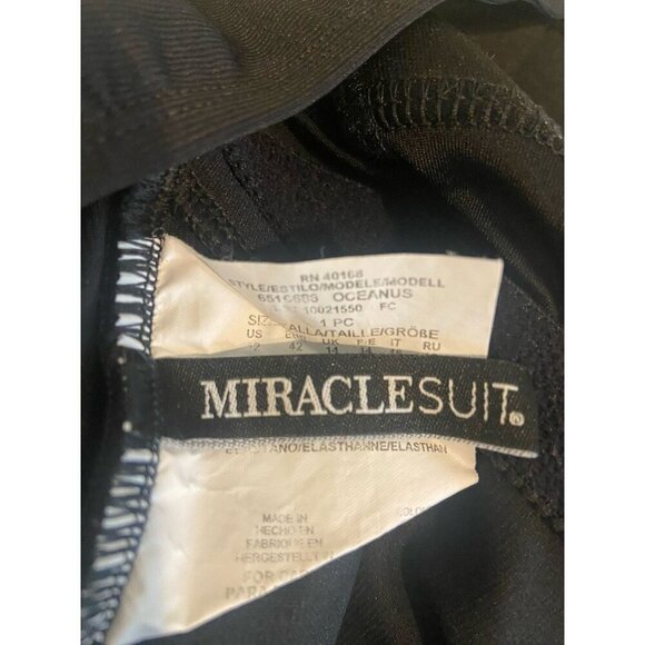 Miraclesuit Bathing Suit Swim One Piece Black Size 12 - Picture 3 of 4